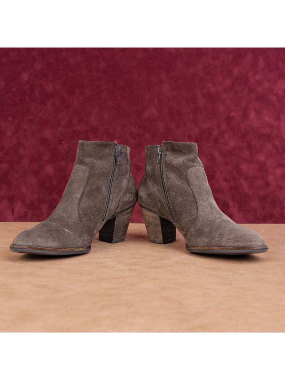 Paul Green Women Brown Suede Zip Ankle Summer Western Boots sz 10.5US UK8 - Picture 2 of 8